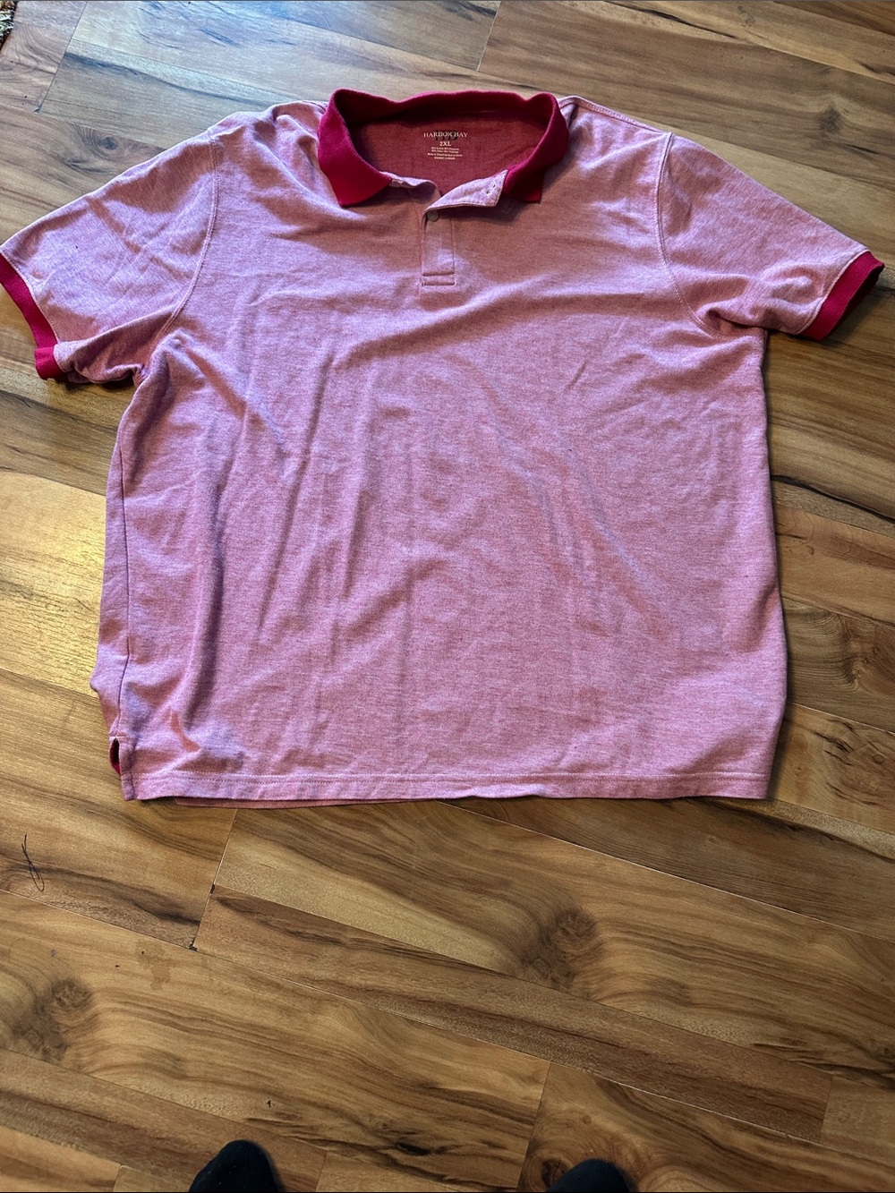 Harbor Bay Pink Polo with Red Trim